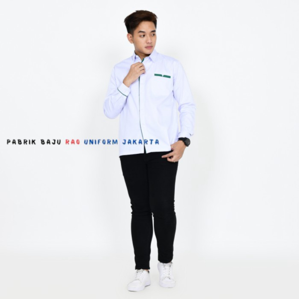 Klinik/Baju Kerja/Seragam Lis Putih Putih Seragam - Perawat/Kemeja Limited S Kerja Unik Seragam Hija