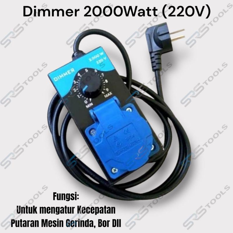 Stop Kontak Dimmer AC Listrik Pengatur Kecepatan Mesin Gerinda Bor 2000 Watt