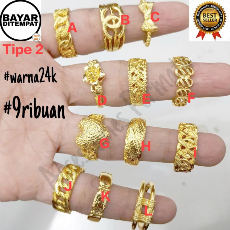 Cincin Wanita 24k Cantik Aneka Motif