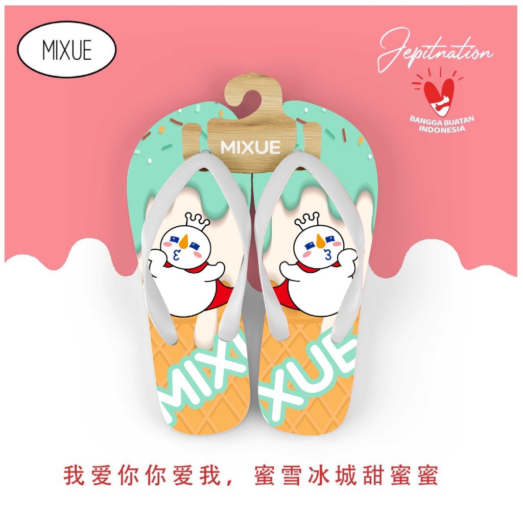 Sendal Mixue Viral 2023 Anak perempuan Jepit
