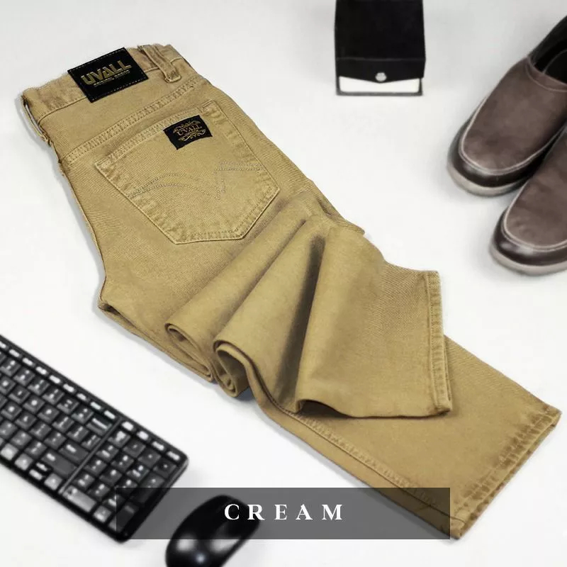 CELANA JEANS PRIA STANDAR REGULER PREMIUM - CREAM