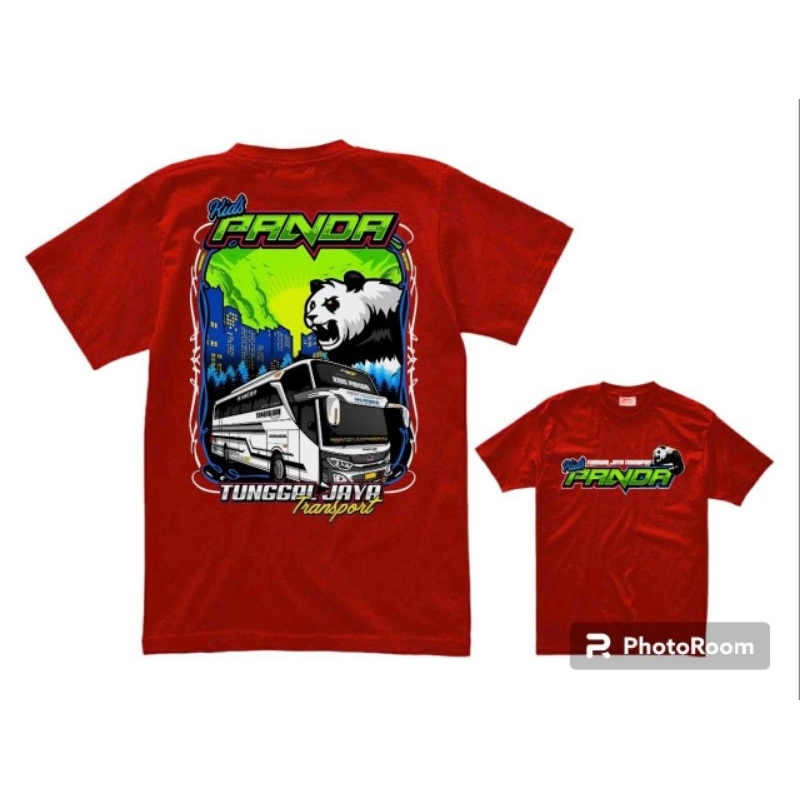 t-shirt kaos anak bus tunggal jaya transport panda terbaru 1-12 tahun