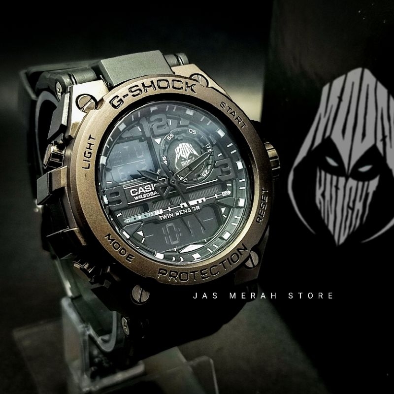 Jam Tangan Moon Knight  X G Shock GST Black Include Bonus