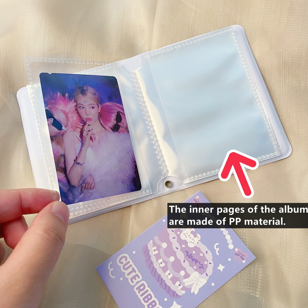 【Hot】Album Foto Cream Cake 3 Inch 40 Slot untuk Koleksi Kartu Foto idola Buku Penyimpanan Mini Polaroid Lucu