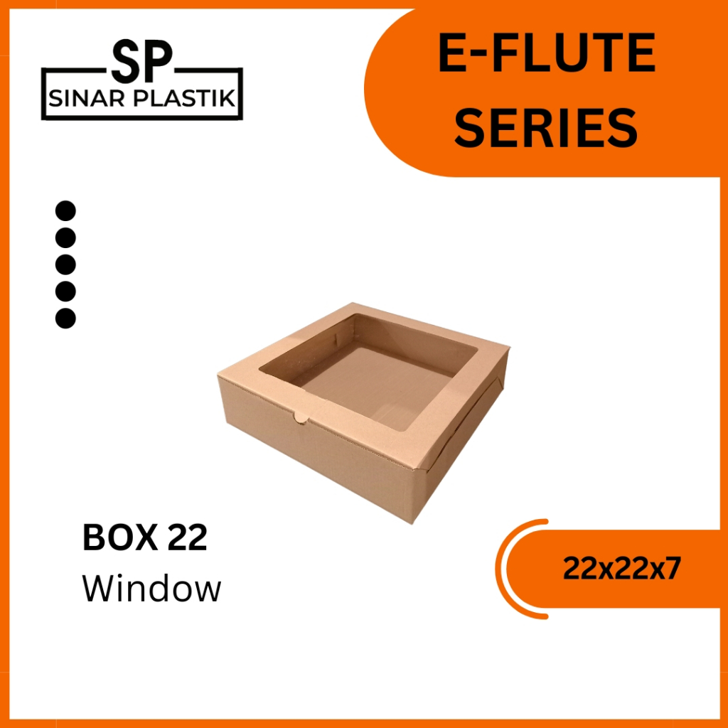 

Kotak Box E-flute 22x22x7 Window / Dus Catering / Dus Katering / Dus Ulang Tahun / Dus Hampers Kue / Dus Cake LC. [Min Order 5Pcs]