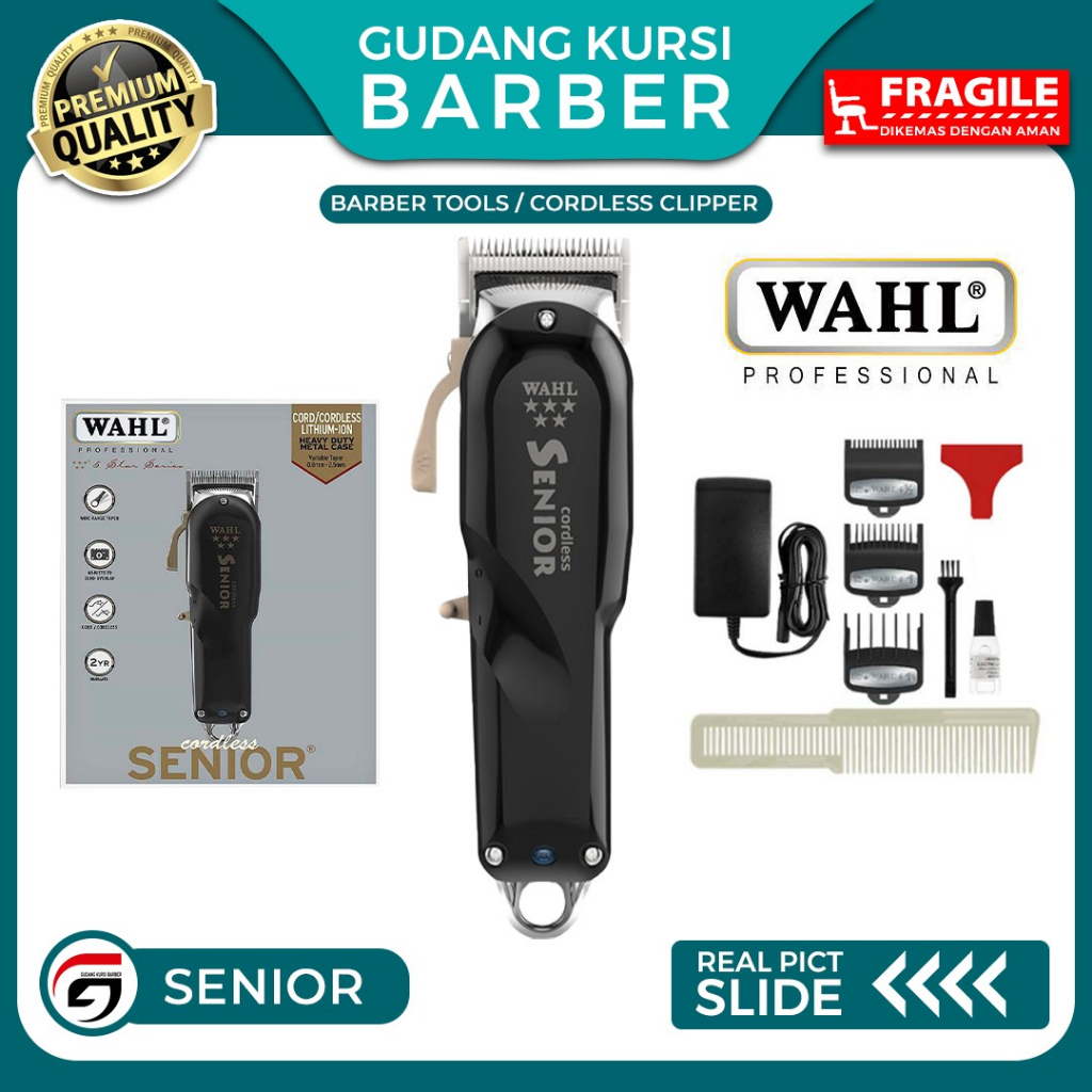 Wahl Senior Cordless Hair Clipper Elektik Tanpa Kabel Alat Cukur Rambut Barbershop