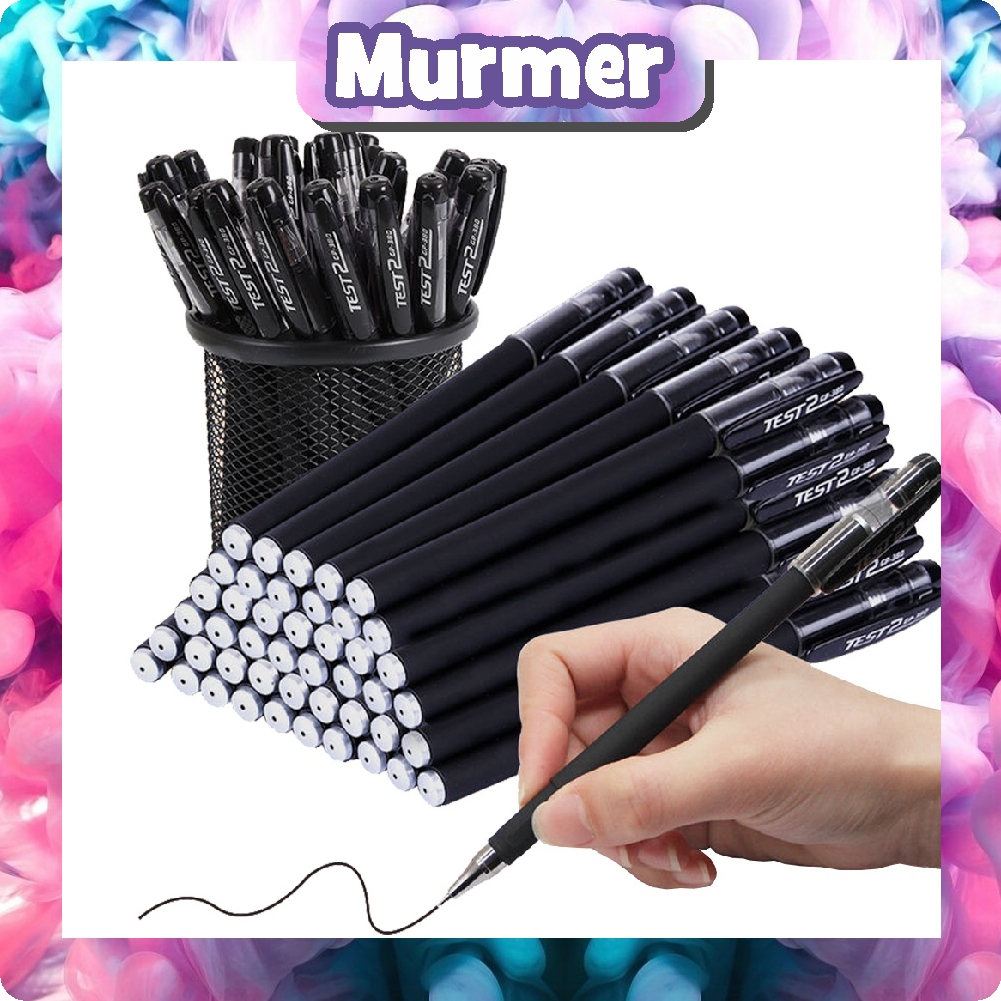 

MurmerOfficial Pena Polos Gel Hitam Pulpen Sekolah Kantor Import S082