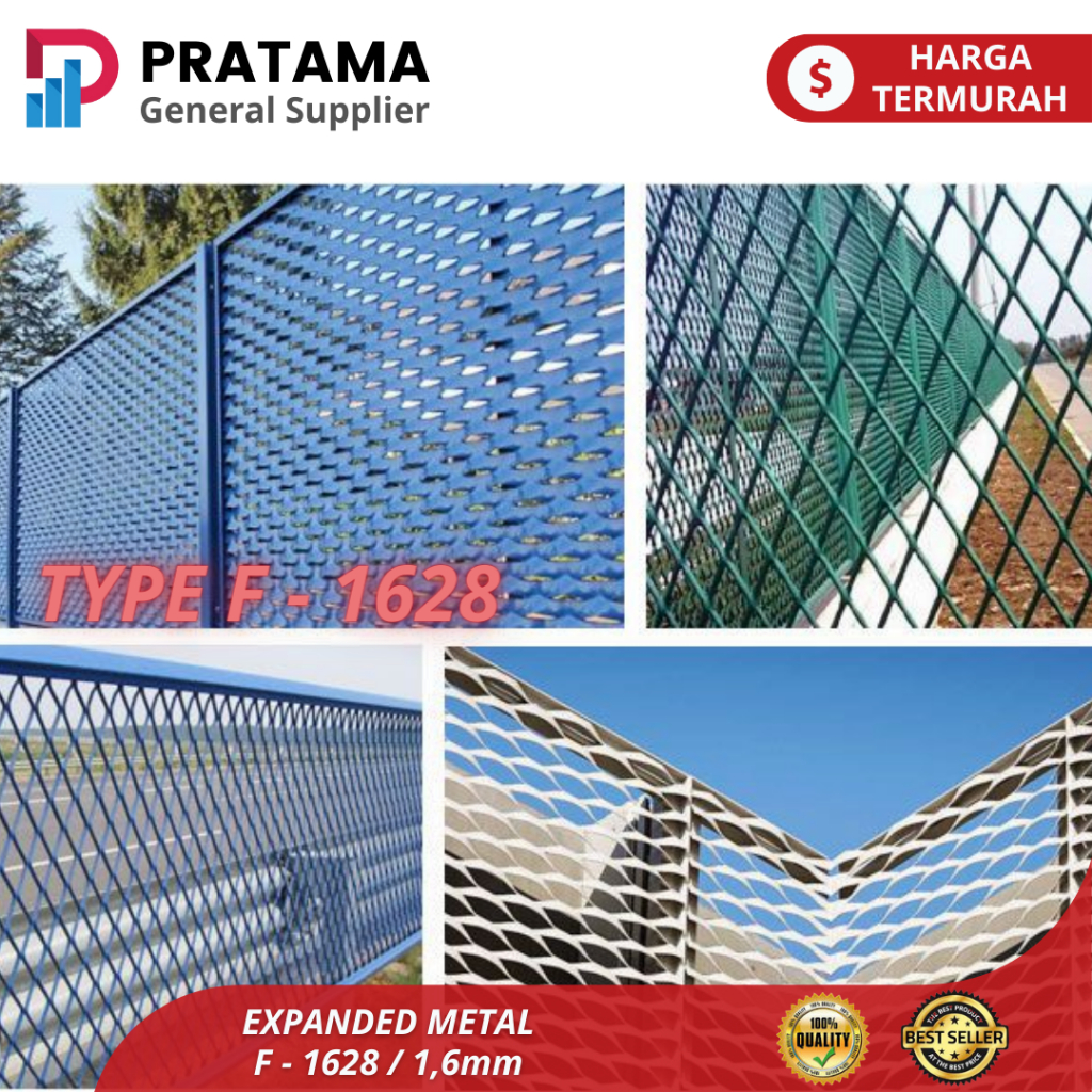 Expanded Metal Mesh F 1628 ukuran 1.20 x 2.40m - Kawat Ram Besi - Wiremesh