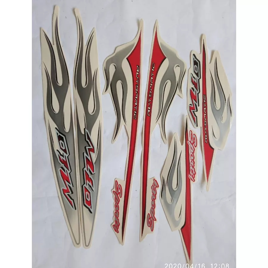 stiker striping yamaha mio sporty 2006 putih lis body original