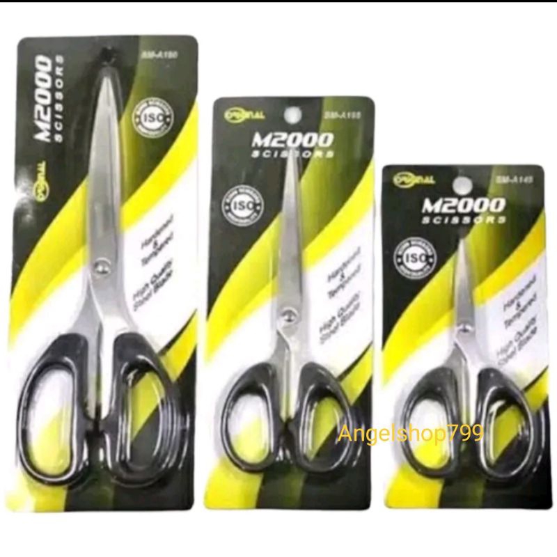 

ANGEL - Gunting Kertas Besi Baja Warna Gagang Hitam Sedang 16cm M2000 Stainless steel scissors