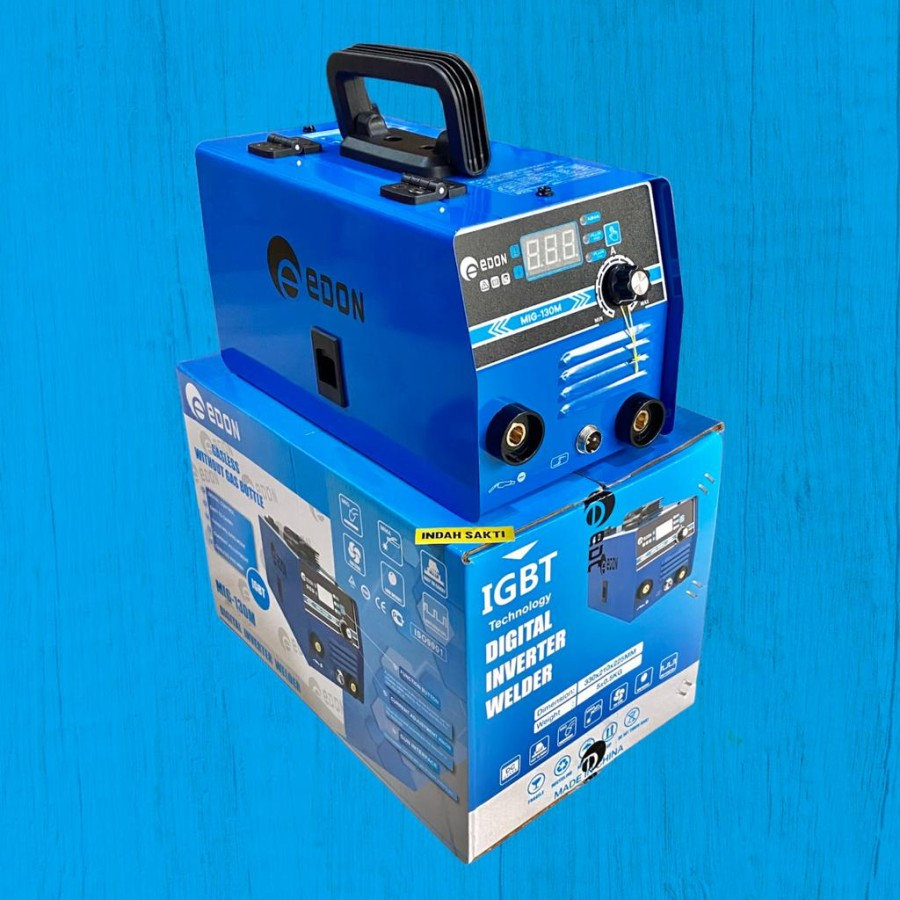 Mesin Las Mig Tanpa Gas Co2 Digital Inverter Welder 900 watt Edon MIG-130M