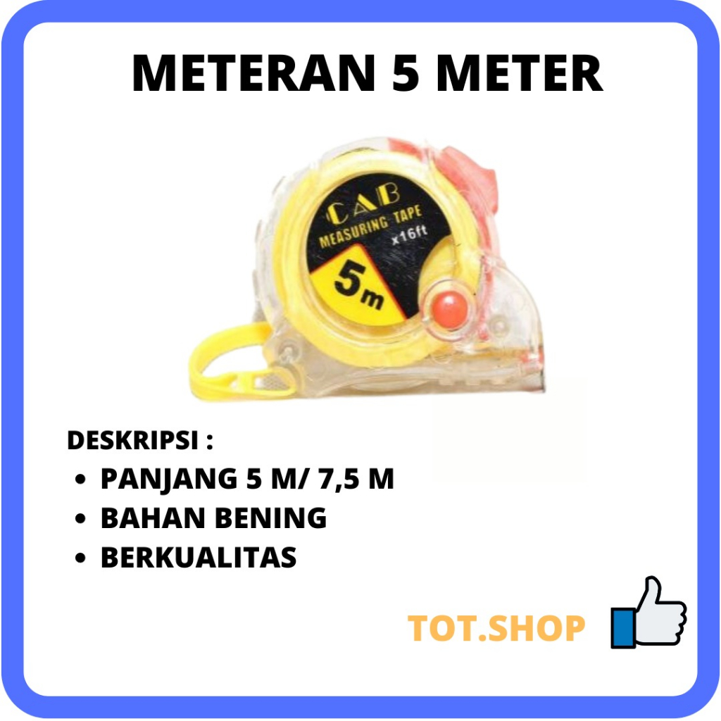METERAN GULUNG/ METERAN ROLL TRANSPARAN UKURAN 5 METER / METERAN BANGUNAN / MEBEL / TEKNIK