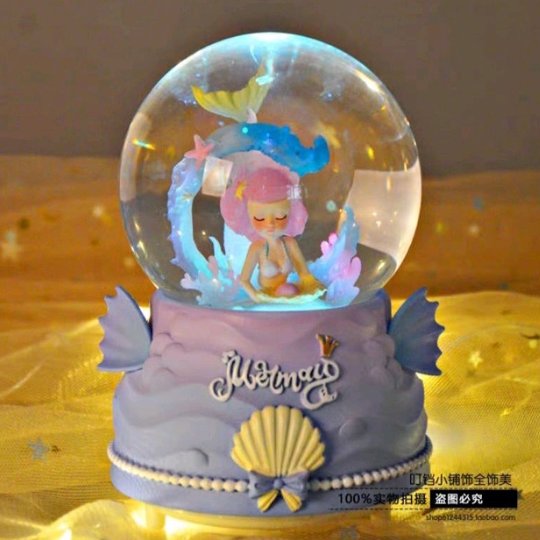 NEW KOTAK MUSIK / BOLA SALJU / SNOWBALL / BOLA MUSIK / BOLA KACA MERMAID / BOLA KRISTAL PUTRI