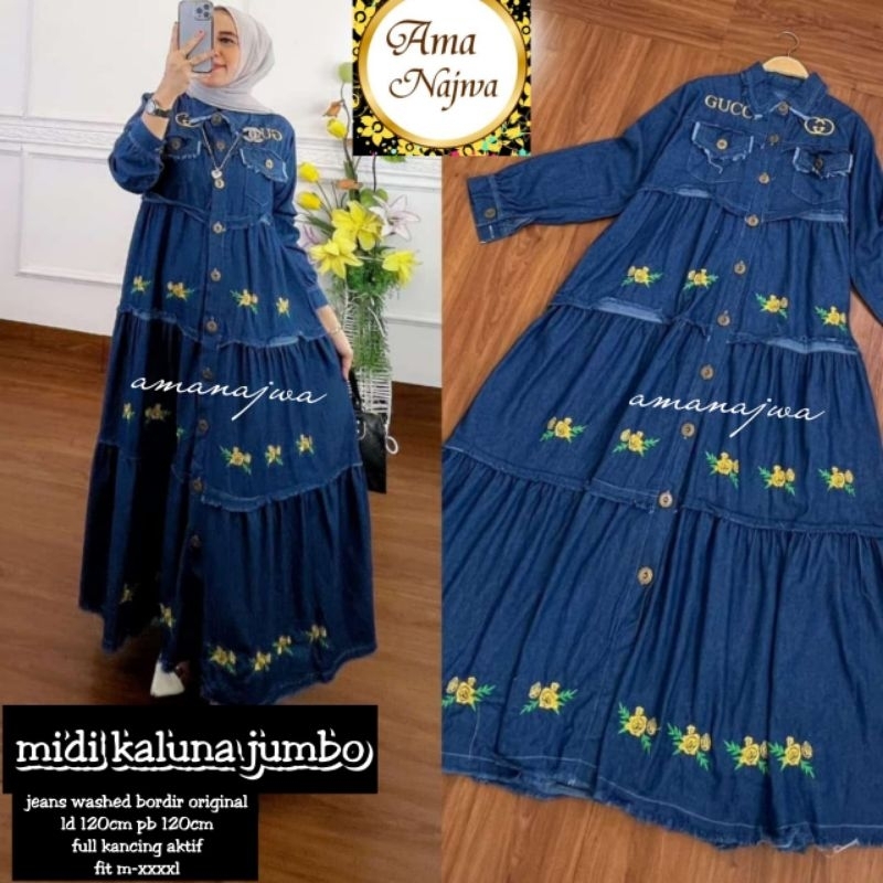 Midi Kaluna Jumbo Dress Jeans - AMA NAJWA