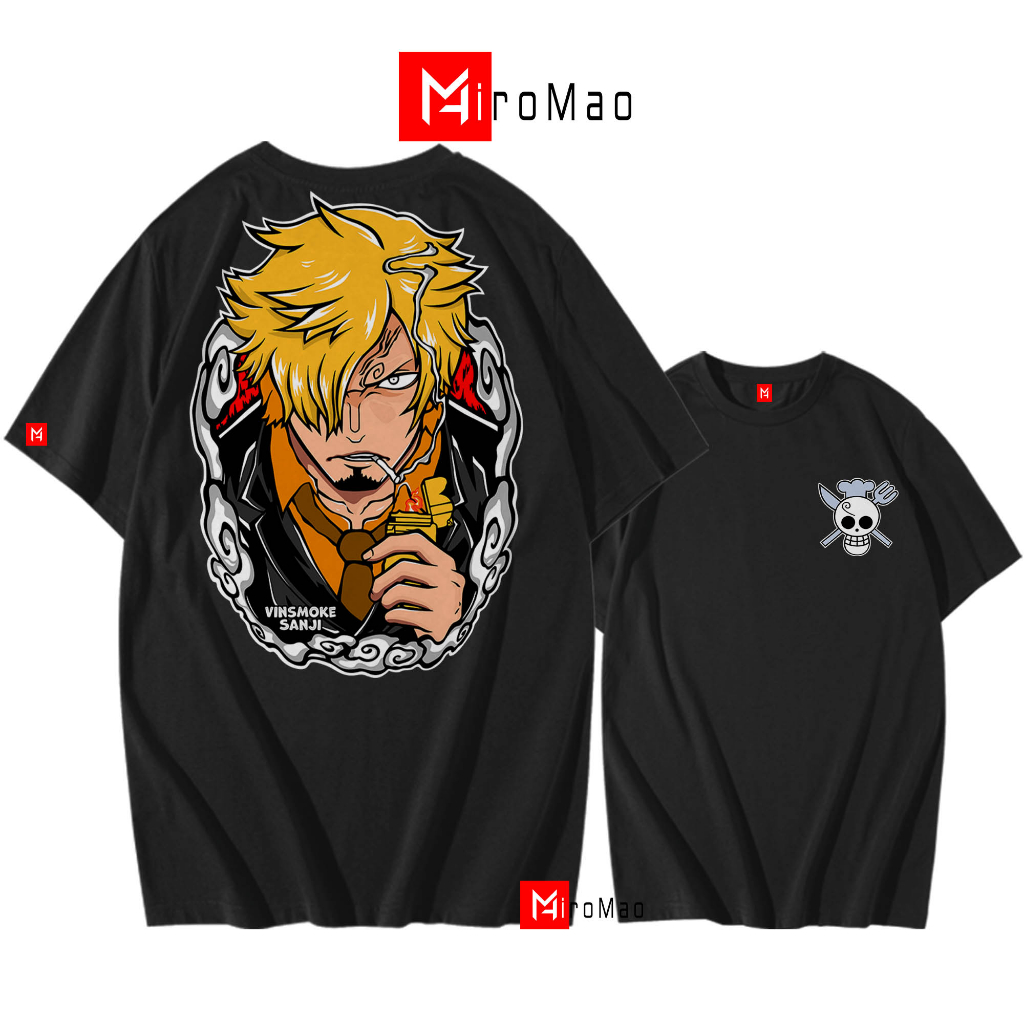 HiroMao Kaos Distro SANJI KOKI KAPAL Cotton Combed 30s Premium gambar Japan Tshirt Pria Distro Baju 