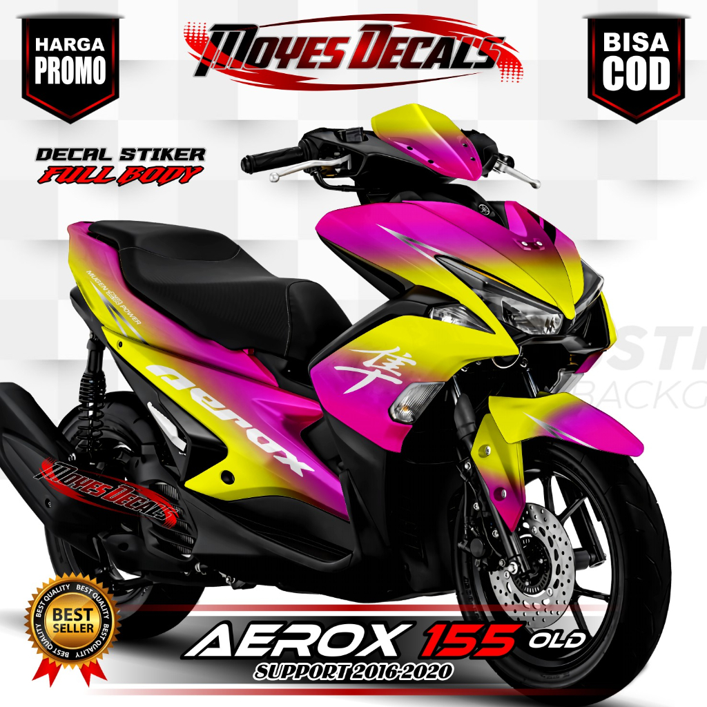 Decal Aerox Lama Full Body Stiker Aerox Lama Full Body Desain Baru Aerox Old 2 Warna Dasar Kuning