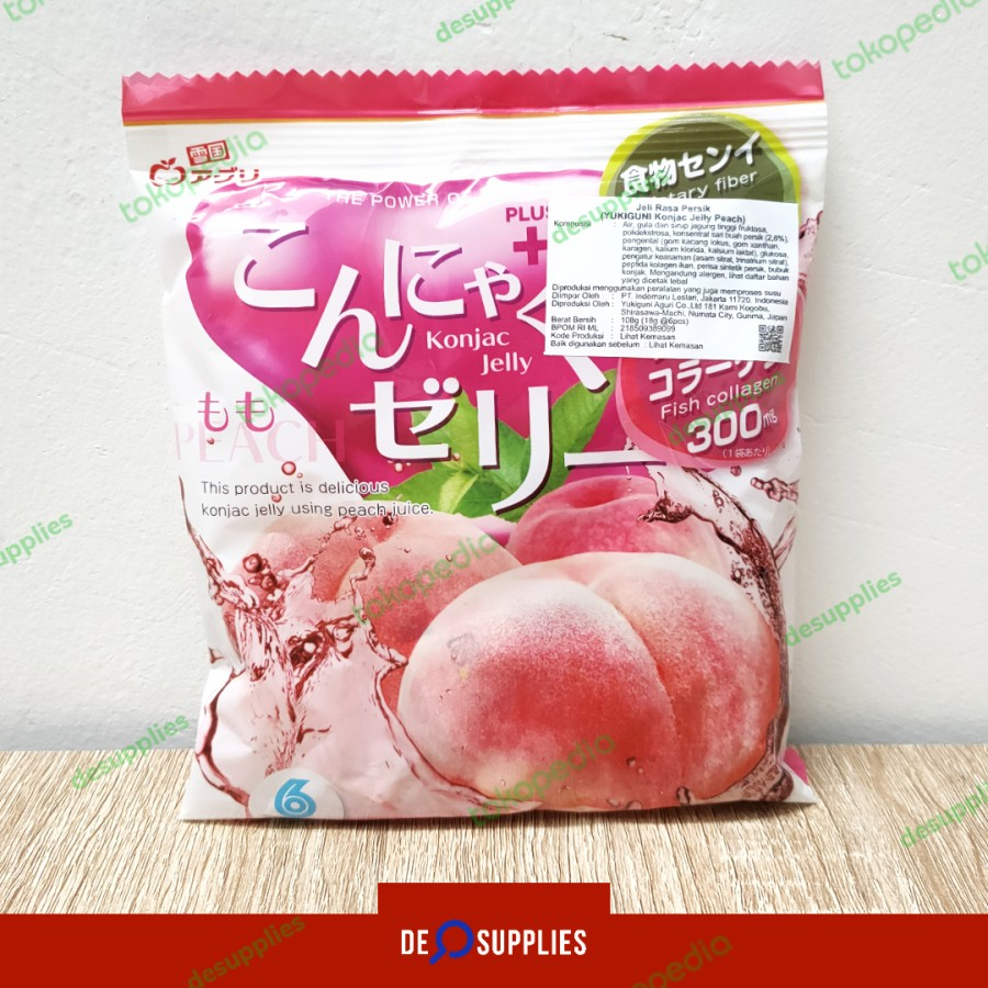 

YUKIGUNI Konjac Jelly Peach - Permen Jeli Persik Japan Agar Puding