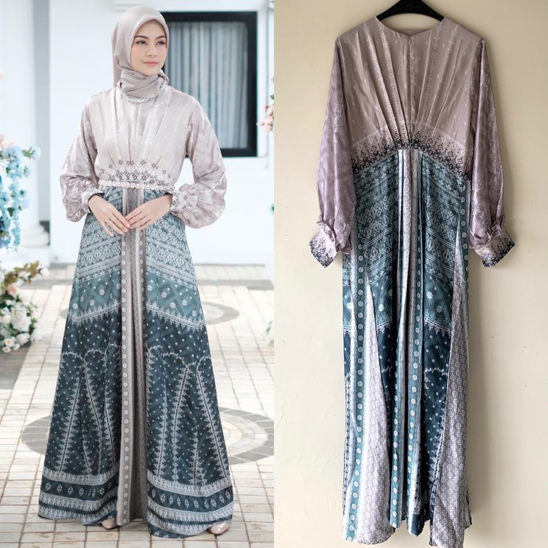 [READY FREE KALUNG] Aster Dress by Vanilla Hijab (VH) - Jade Atlantis Rosebrown Maroon Blue Blush Do