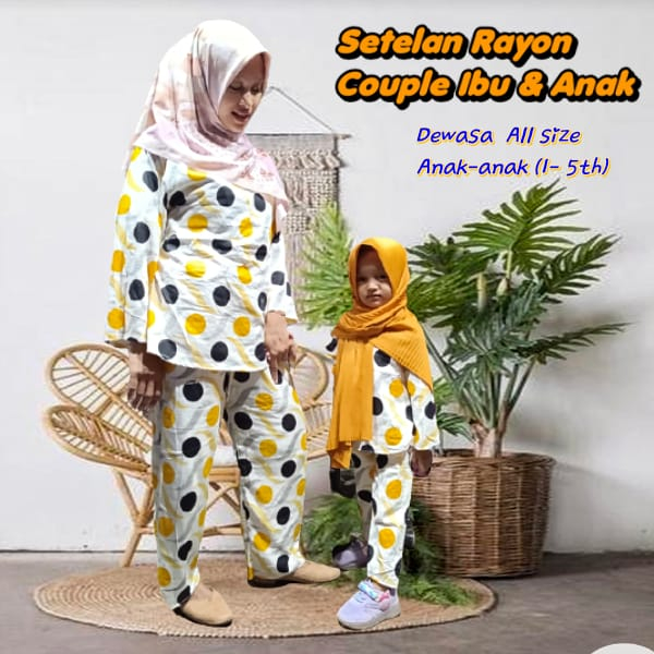 Hara plain dress mom kids // Set couple ibu anak // Set Rayon terbaru