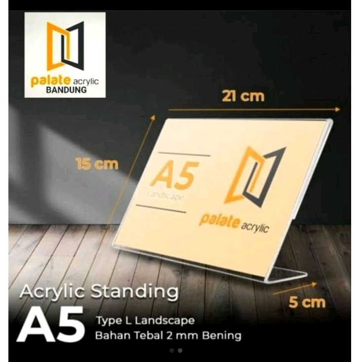 

AKRILIK TENT CARD A5L LANDSCAPE/ ACRYLIC TENT HOLDER A5 tebal 2mm