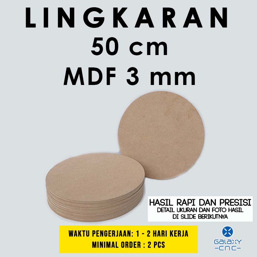lingkaran 50 cm - MDF 3 mm - MDF hijau / papan HMR