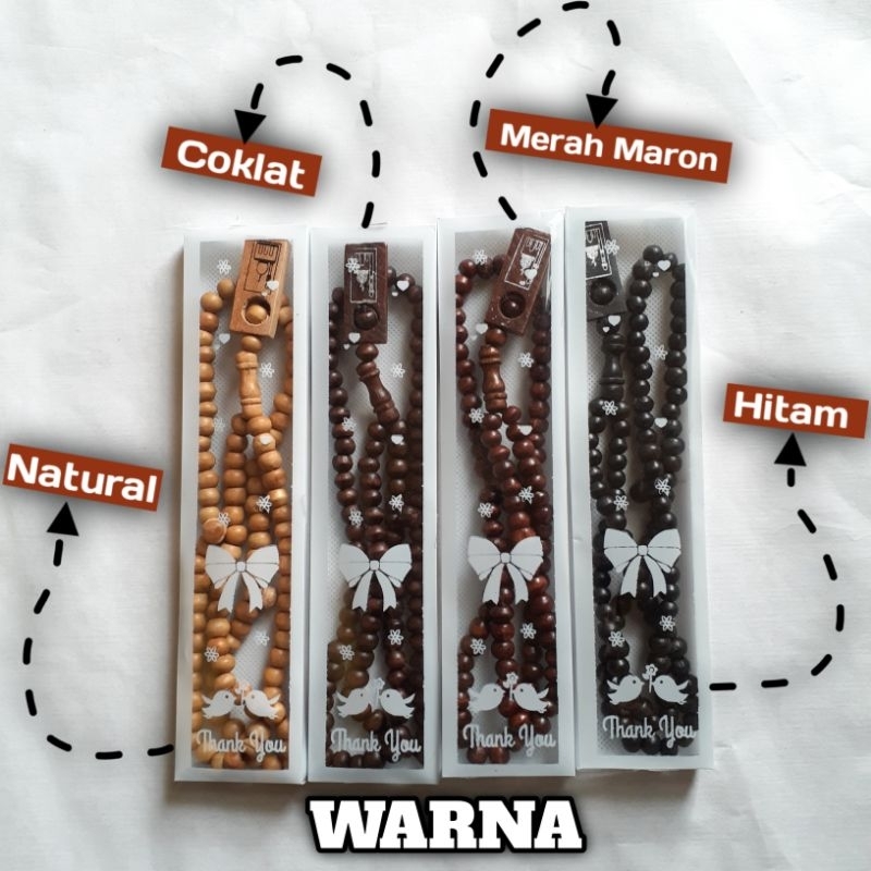 TASBIH KAYU 99 ISI 99 DAMETER 7MM SOUVENIR MIKA HARGA SATUAN/1PCS COCOK UNTUK SOUVENIR NIKAHAN, TAHL