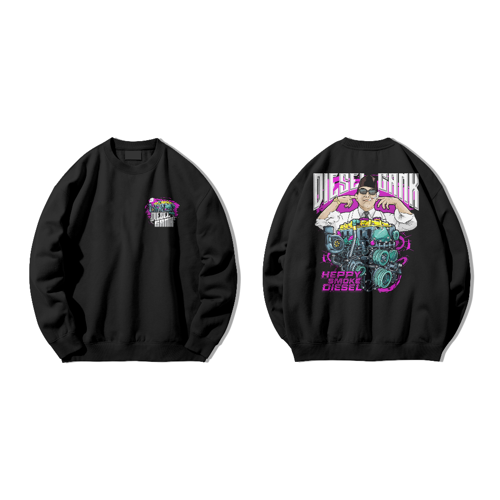 JAKET SWEATER DIESEL GANK SOEKARNO HAPPY SMOKE DIESEL BIG SIZE JUMBO SWEATER DISTRO DISEL GANK