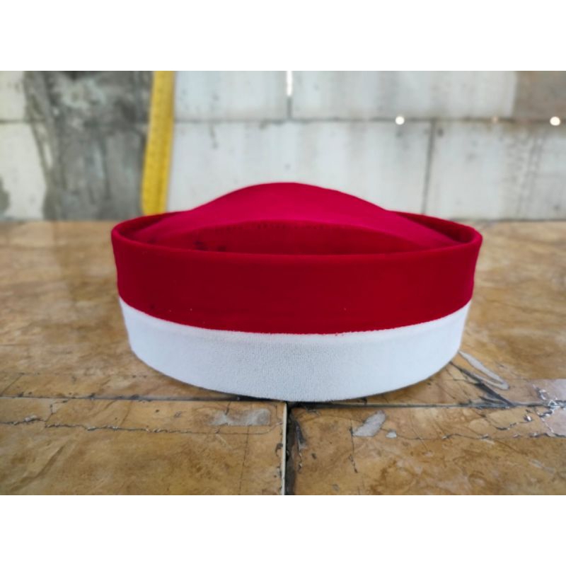 PECI,SONGKOK SUSUN MERAH PUTIH TINGGI 7,8,DAN 9 CM