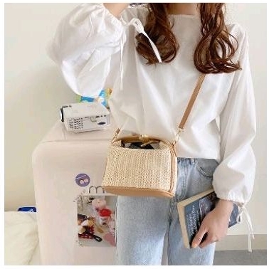 KAZE blouse |abbey.id|  lengan panjang wanita puffy pita oneck basic inner