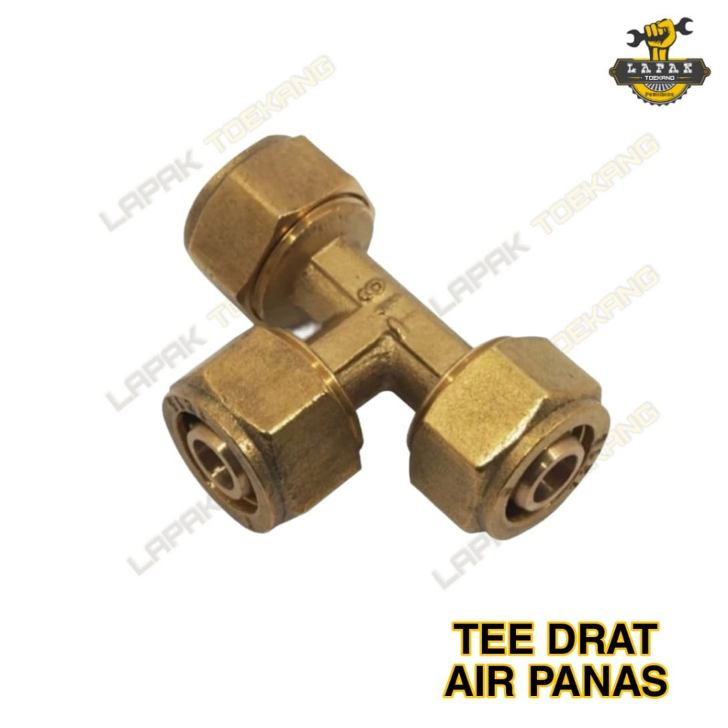 Tee T Sambungan Selang Air Panas Kuningan Water Heater AP.08