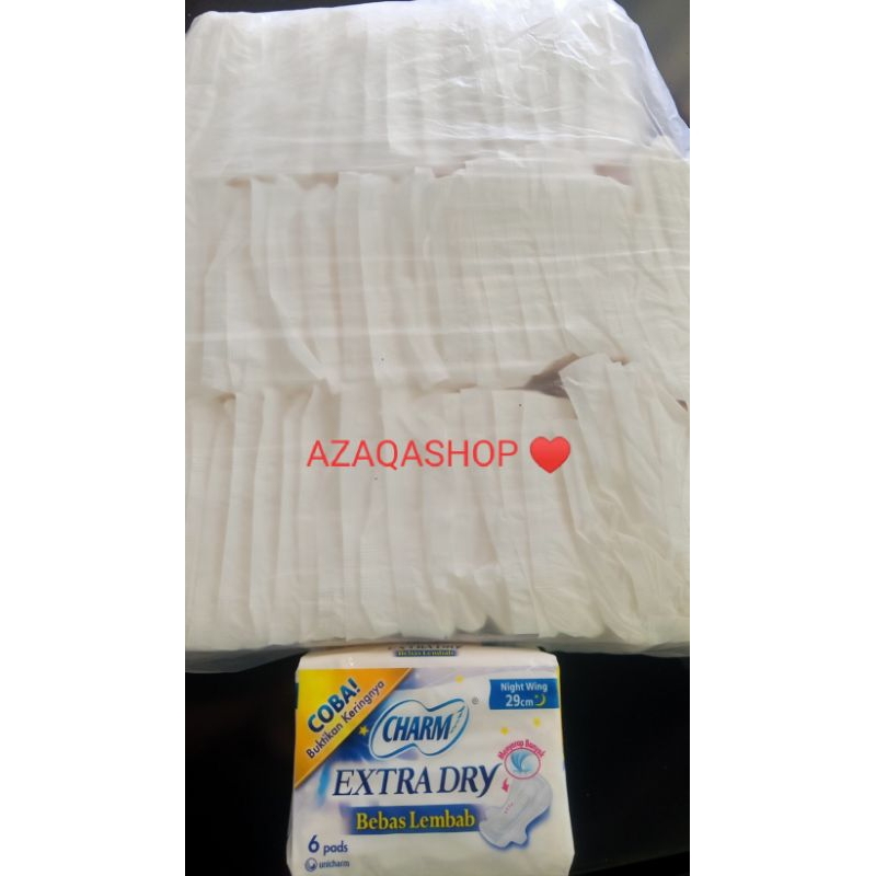pembalut charm extra dry/charm safe night 29cm (sayap) isi 50pc