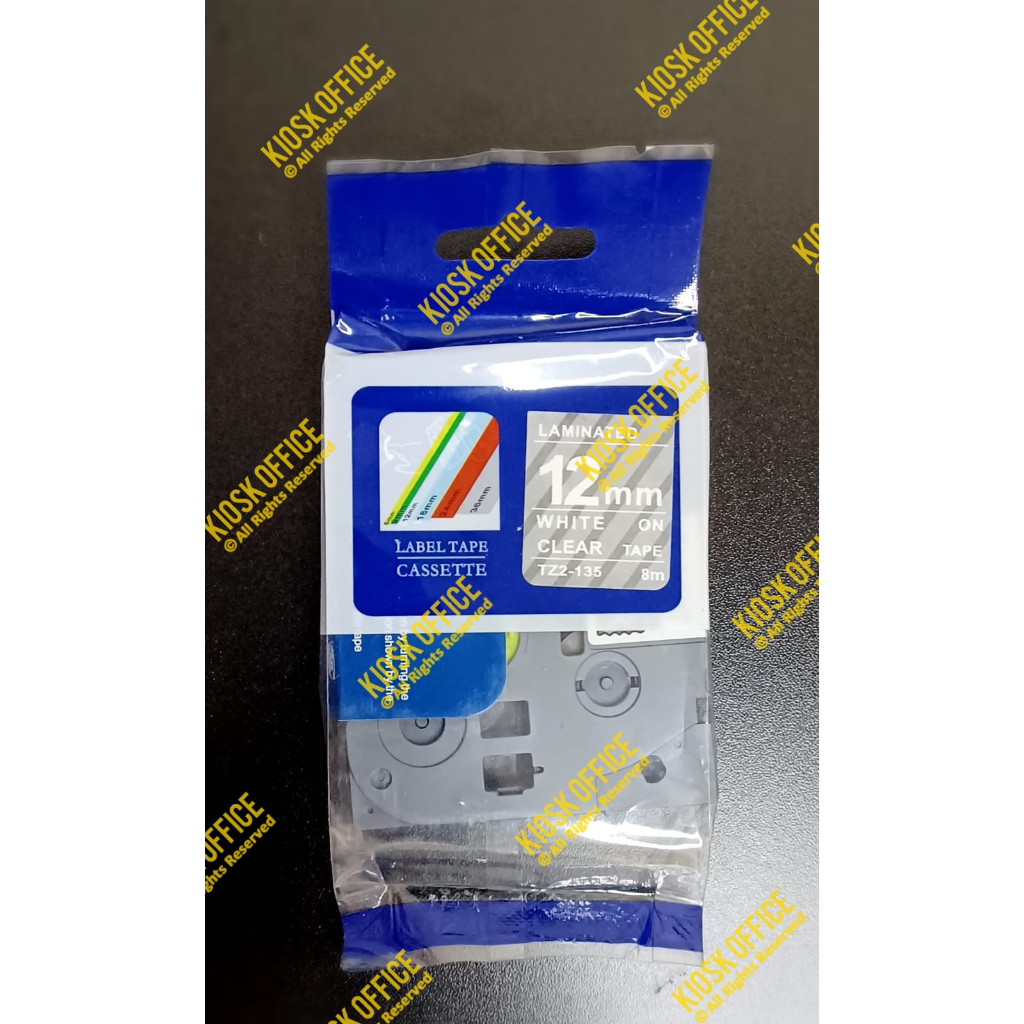 

Pita Label Tape Printer Brother (TZe- Label Tape) - (Dasar Clear, Tulisan Putih)