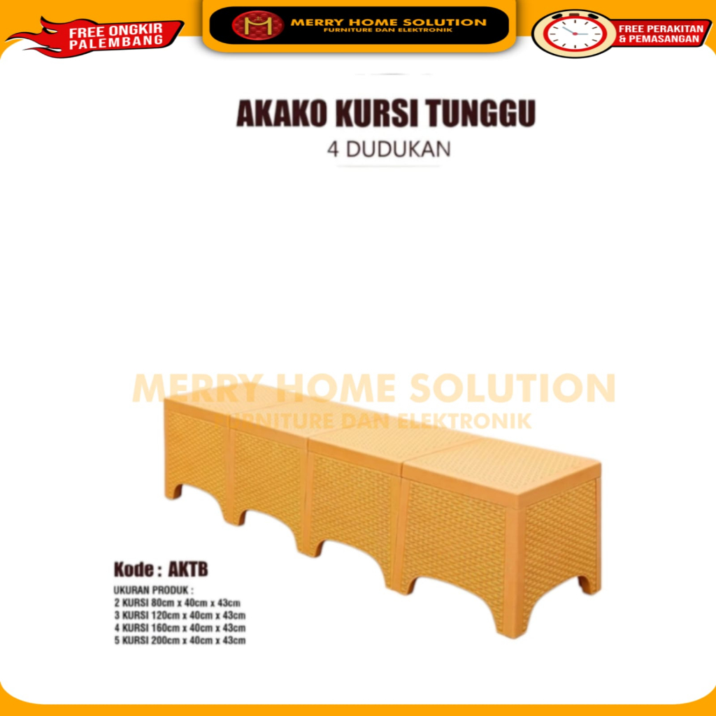 akako kursi tunggu plastik AKTB / kursi plastik 4 susun