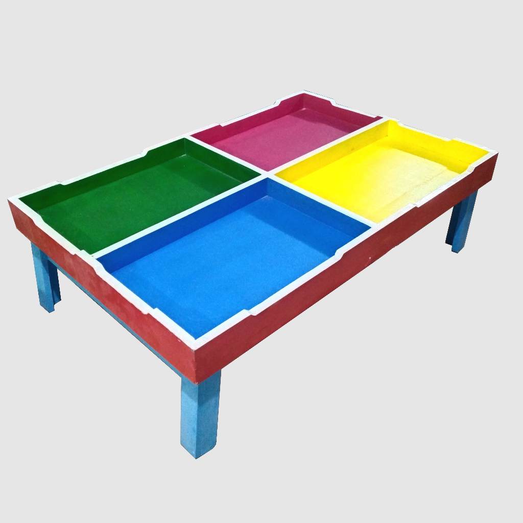 MEJA PASIR KINETIK BESAR-Bahan kayu triplek dan cat warna