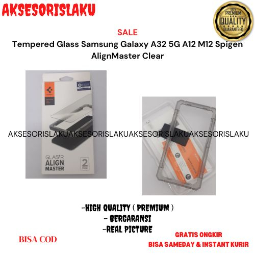 SALE Tempered Glass Samsung Galaxy A32 5G A12 M12 Spigen AlignMaster Clear