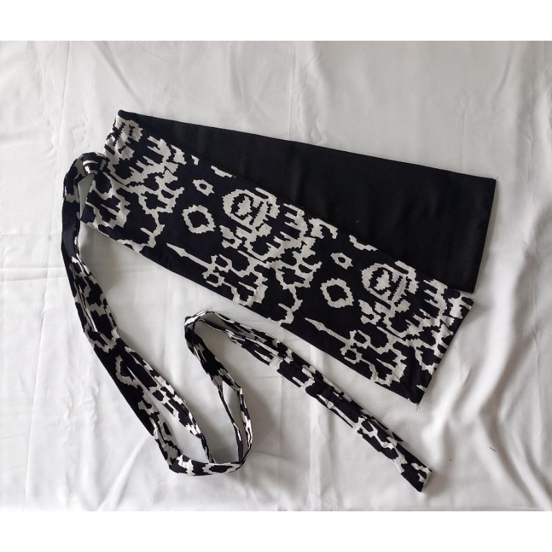 obi belt kain batik cap hitam