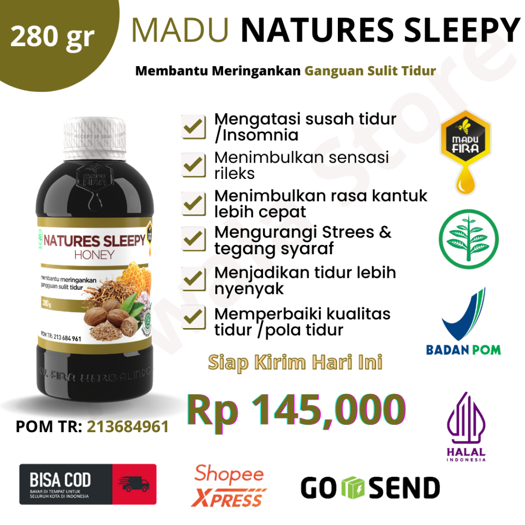 Madu Natures Sleepy Honey Obat Susah Tidur Insomnia Herbal Lelap Tidur
