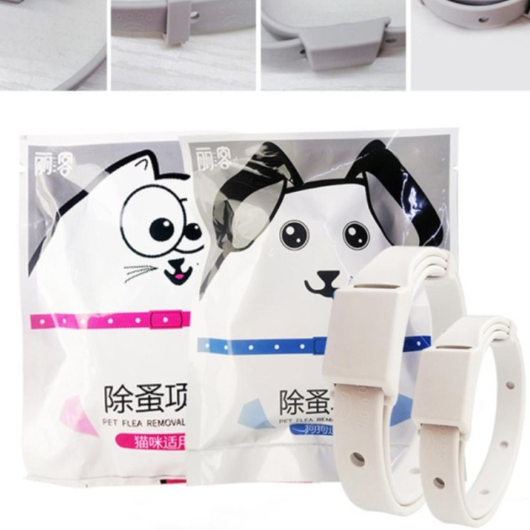 KALUNG PUTIH ANTI KUTU Kucing Anjing Murah Lucu Untuk Kitten Aksesoris Bagus Keren Import Dan Nyamuk