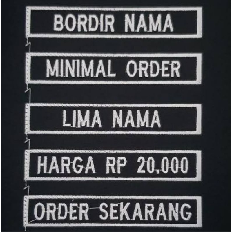 jasa bordir sepatu baju celana dll