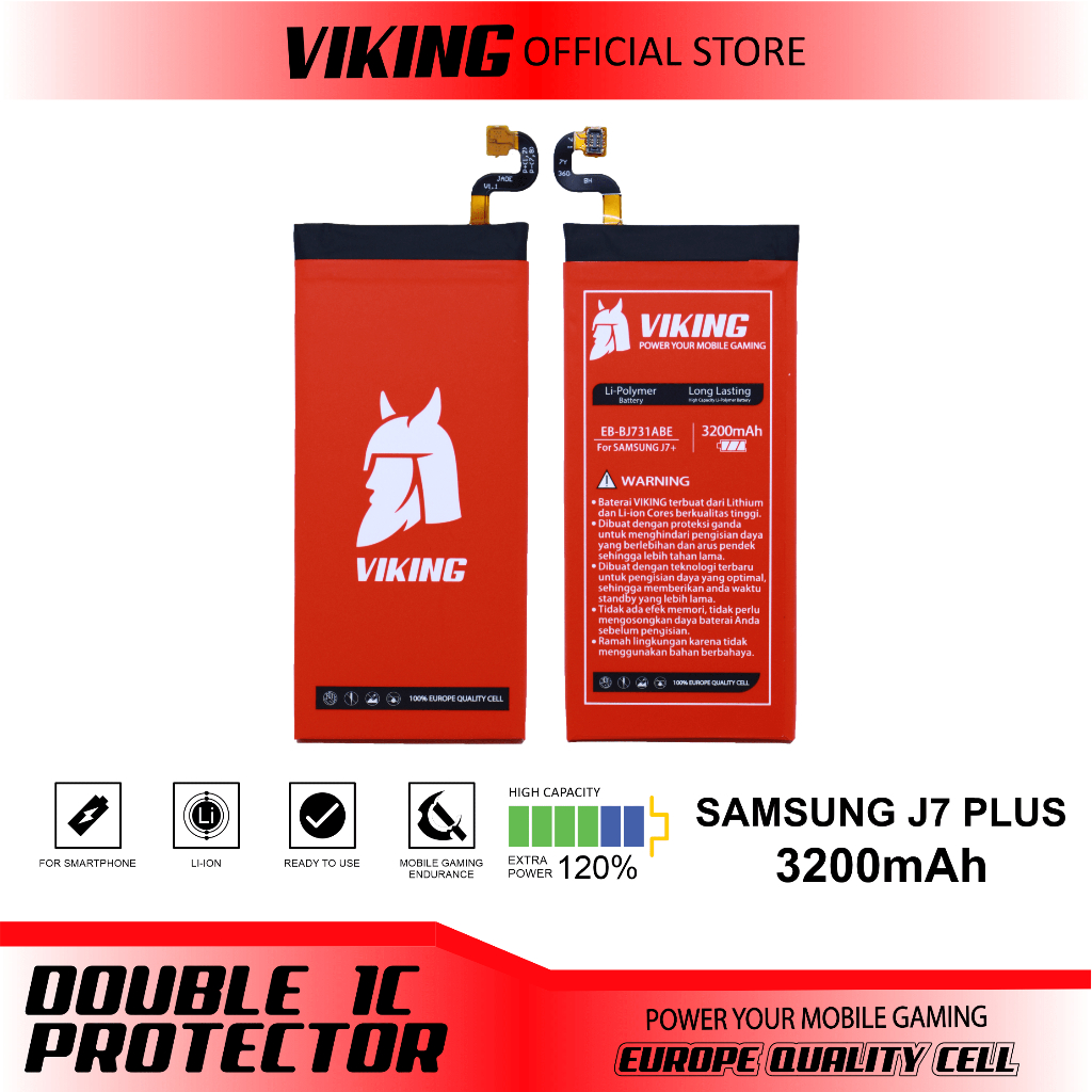 VIKING Baterai Samsung Galaxy J7 Plus - J7+ J731 Double Power