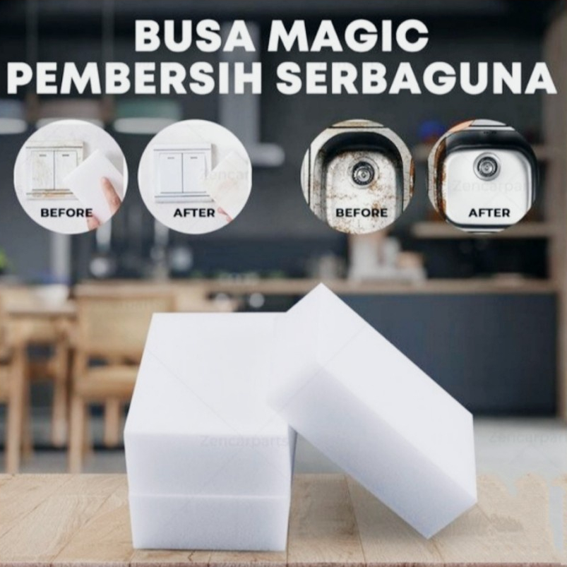 Spons Busa Ajaib Magic Sponge Pembersih Serbaguna Nano Spon Rub Eraser Anti Baret Aman Kaca Perabota