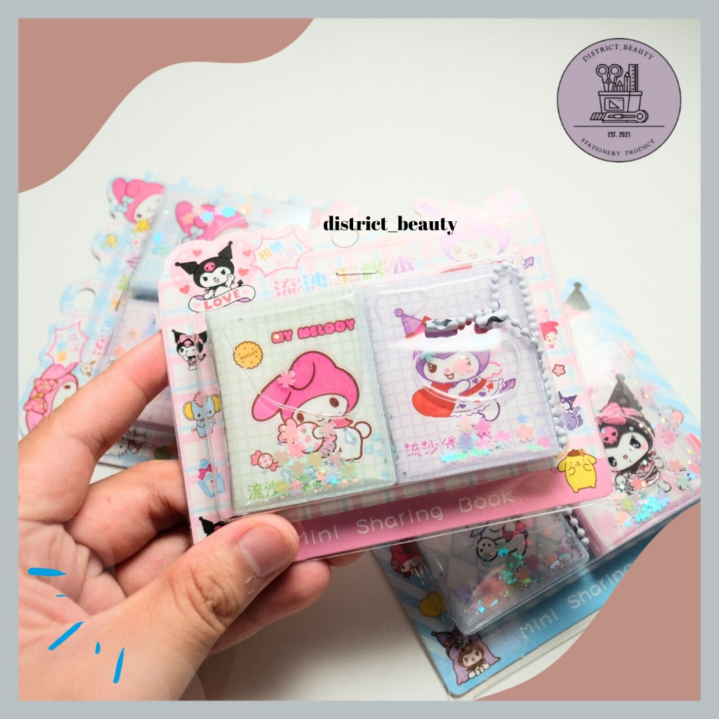 

NOTEBOOK MINI SANRIO GLITTER 2 IN 1 NOTEBOOK SMALL CUTE KUROMI buku stiker mini XM-8