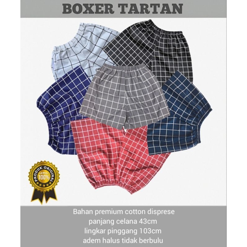 Celana kolor Pria Celana Pendek Boxer kotak kotak tartan hitam putih clana pendek pria dewasa