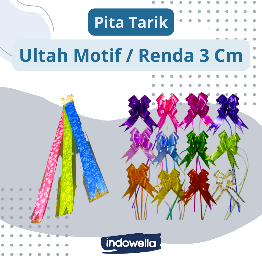 

Pita Tarik Pita Serut Motif / Renda isi 10pcs