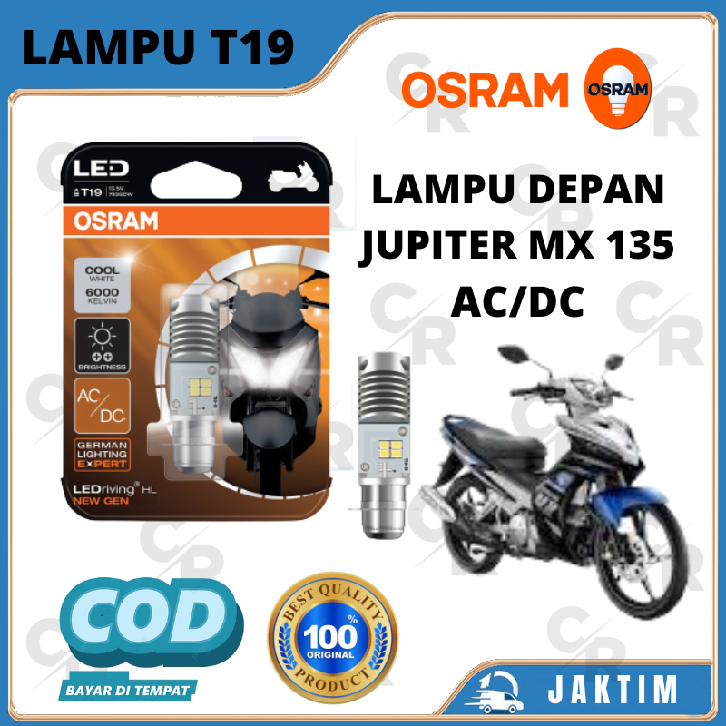 LAMPU BOHLAM DEPAN MOTOR JUPITER MX 135 LED OSRAM T19 AC/DC H6 ORIGINAL