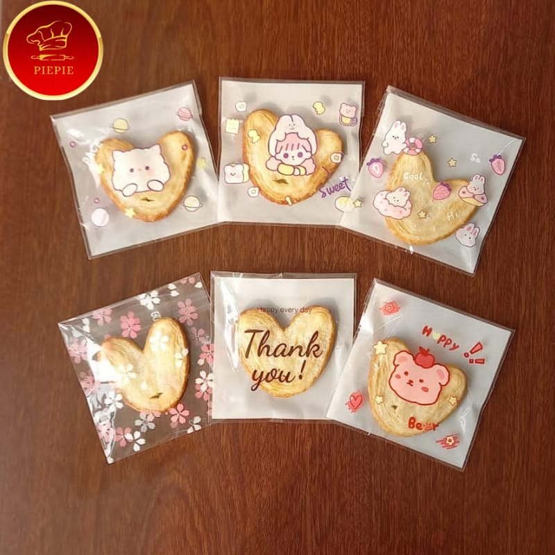 Plastik Roti OPP Motif Bunga 10x10 Plastik Kue Cake Donat Risol