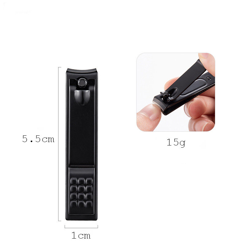 ED - GUNTING KUKU STAINLESS STEEL HITAM DOFF SUDUT MIRING LANCIP TAJAM-NAIL CLP - MED