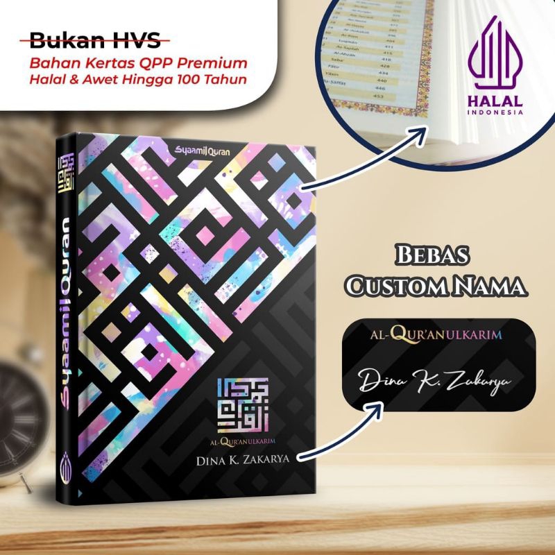 

Al Qur'an No.1 Terlaris, Custom Nama di cover, All Qur'an Hafalan Per Kata, di Lengkap Code QR untuk Audio Tilawah, QR code untuk Motivasi Qur'an