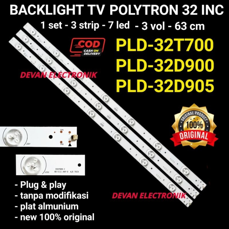 Backlight tv polytron 32in 3v 7k lampu led backlight tv polytron 32in 3v7k pcb alminium