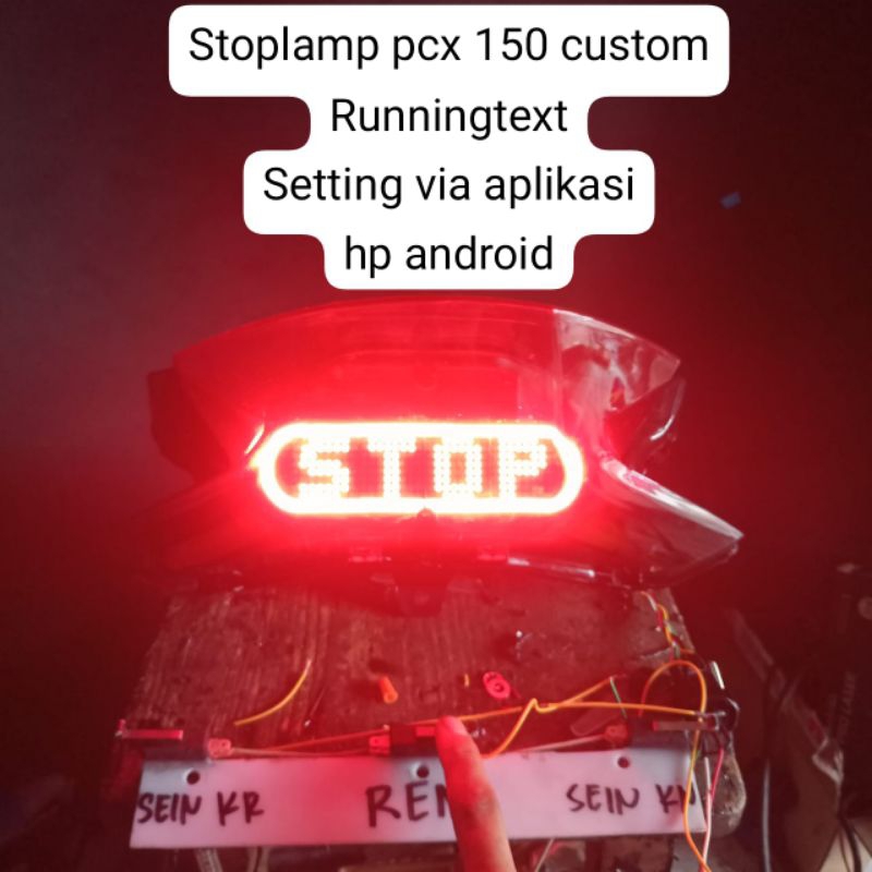 Stoplamp PCX 150 dengan Running Text Custom